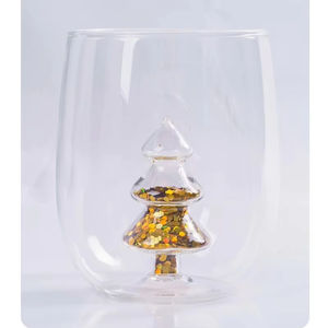 Gobelets en verre à thème de Noël tridimensionnels, gobelets colorés pour café, lait, jus - Product Image 2