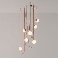 Lustre en cuir brun de style nordique avec éclairage LED blanc chaud, abat-jour en verre, hauteur réglable, protection des yeux, pour la maison et le bureau