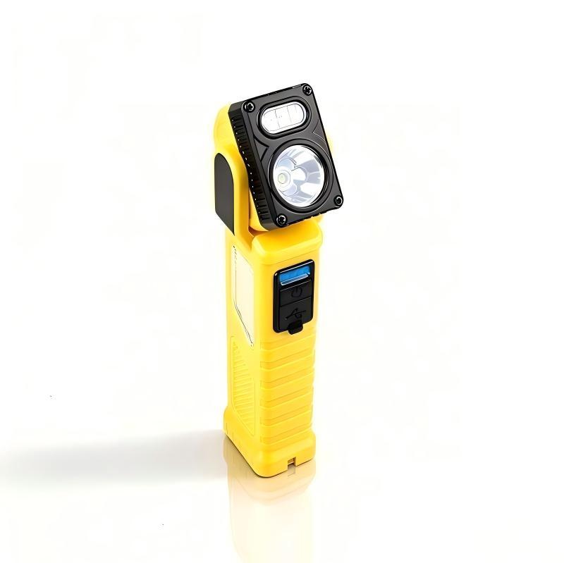 8 Modes Outdoor Rechargeable Work Light 180 Degree Rotating Head Magnetic LED Inspection Light with Red Blue Warning Flash