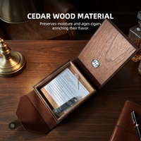 Coffret cadeau d'accessoires pour cigares de qualité supérieure JH Business Trip pour hommes, étui à cigares en cuir PU et en bois