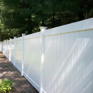 6英尺H.X 8英尺W。防紫外线白色塑料乙烯基隐私花园围栏