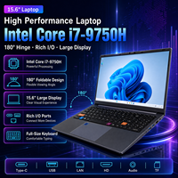 Laptop 15.6 Inci Intel I7 9750H 6 Core TGX OCuLink GPU Dock DDR5 NVMe SSD FHD 1080P Metal 180 Derajat Berputar Windows 11 Gaming WiFi 6