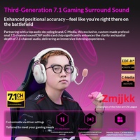 Casque de jeu sans fil Edifier G5 rose avec haut-parleurs dynamiques, réduction active du bruit, pour écouteurs supra-auriculaires pour PC PUBG