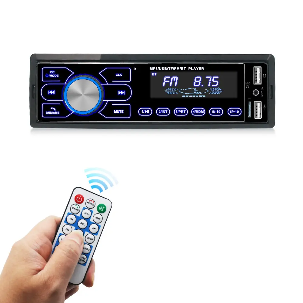 Autoradio mobil, Radio mobil Universal 12V 1 Din FM USB SD AUX-in Stereo di dasbor mobil MP3 Player