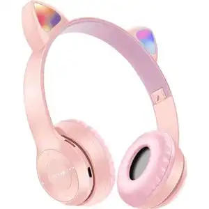 חמוד ילדים אוזניות בנות אוזניות משחקים Tf כרטיס Led אור P47 אוזניות רעש ביטול P47M אוזניות