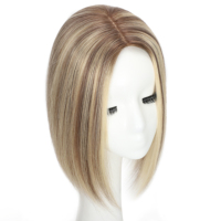 Topper de cheveux humains européens en gros, standard du marché, durable, réutilisable, facile à porter, qualité supérieure, base en soie invisible, naturel