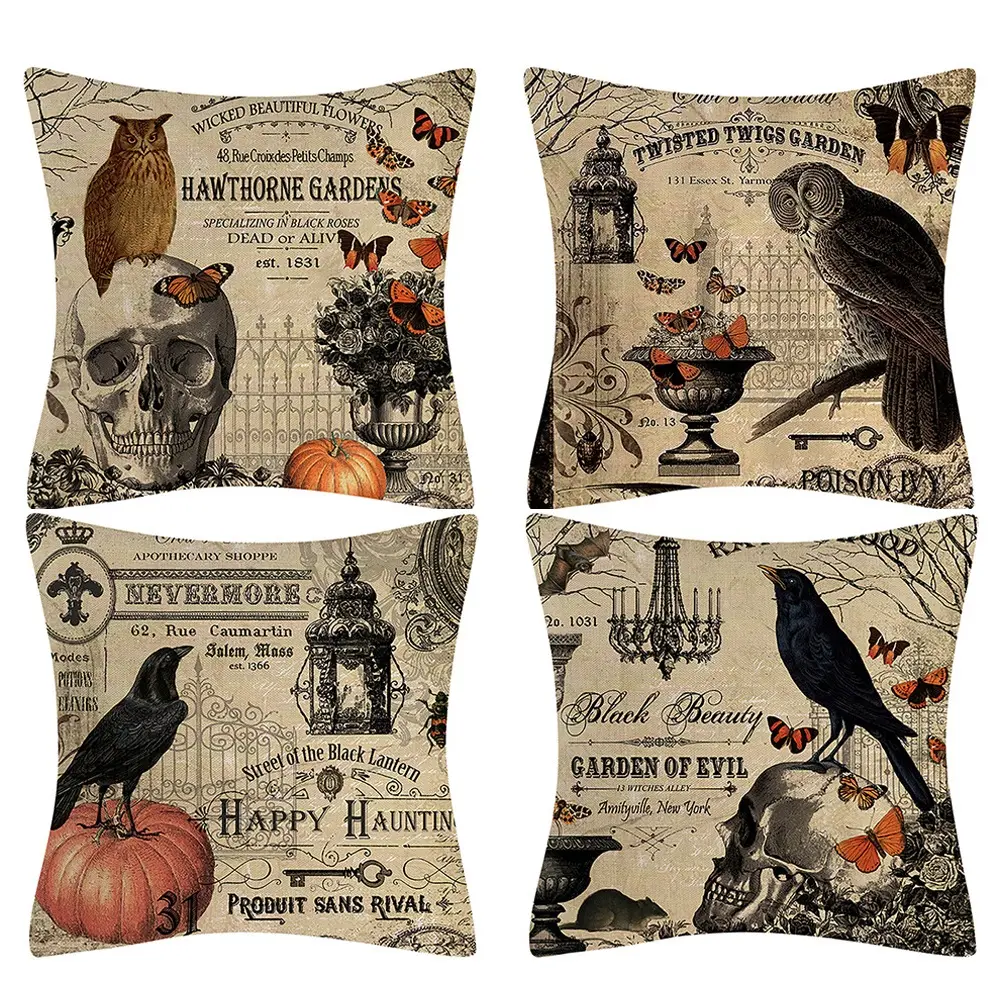 Custom Halloween Pompoen Gooi Kussenslopen Linnen Sublimatie Kussenhoes Halloween Kussensloop