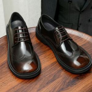 Nuevos Zapatos Casuales de Hombre, Lujosos y Modernos, Transpirables, de Diseño, Hechos a Mano, de Cuero, con Cordones, Antideslizantes - Product Image 4