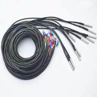Sensor suhu tinggi tahan air digital probe baja tahan karat 1m 2m 3m 5m 10m ds18b20 silikon