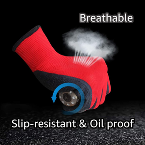 Gants de jardinage en polyester avec revêtement en latex gaufré, gants de travail de sécurité pour hommes, usage général, construction - Product Image 2