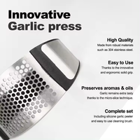 Presse-ail manuel en acier inoxydable, hachoir à gingembre et à ail, gadget de cuisine très vendu