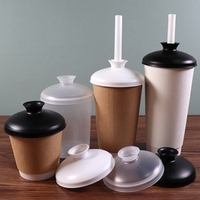 Couvercle en forme de théière jetable de style chinois de 90mm couvercles étanches pour thé au lait café gobelet en papier gobelet en plastique couvercle couvercles d'injection