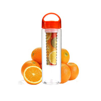 Bouteille d'eau en plastique sans BPA avec infuseur à fruits et logo personnalisé, 700 ml, pour le camping