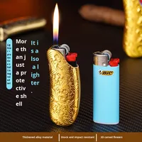 J6 Banana Gold pour étui de briquet en métal, carburant au butane, cadeau d'affaires, vente en gros