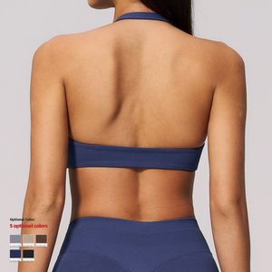 Reggiseno Sportivo Imbottito Personalizzato per Donna, Morbido e Confortevole, con Collo all'Americana, Top per Fitness e Allenamento in Tinta Unita - Product Image 3