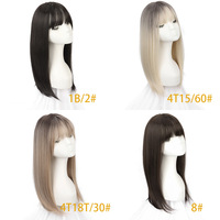 Prothèse capillaire de remplacement à raie médiane, fabriquée à la machine, en fibre haute température, avec cuir chevelu simulé, pour couvrir les cheveux gris