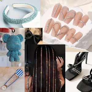 Coloré cristal strass chaîne garniture vêtement métal griffe tasse chaîne ForDIY robe de mariée bijoux accessoires coudre sur strass - Product Image 5