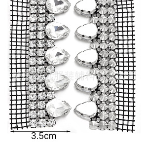 Adorno de diamantes de imitación de cristal en forma de lágrima de doble fila de 5 mm de un solo lado para zapatos, bolsos y accesorios, 10x14 mm - Product Image 2