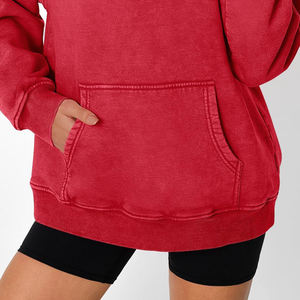 Acid Wash Winter Long Front Personalizable Fleece Hooded Transpirable Sudaderas con capucha de secado rápido Calidad Premium Nuevo diseño para mujeres Hecho - Product Image 3