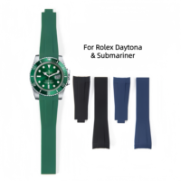 Bracelet de montre en caoutchouc TPU 20mm 21mm à bout incurvé personnalisé en gros pour bracelets de montre de qualité Rolex Daytona & Submariner