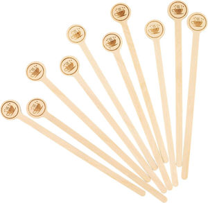 6 بوصة خشبية للاستعمال لمرة واحدة-عصا تقليب مشروبات خشبية تصنعها بنفسك دائرية-تحريك قهوة لحليب القهوة - Product Image 2