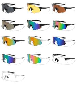 Lunettes de soleil de cyclisme Ouluo pour l'extérieur, protection UV400, coupe-vent, en polycarbonate, multicolores, pour la route, le vélo, utilisation jour et nuit - Product Image 1