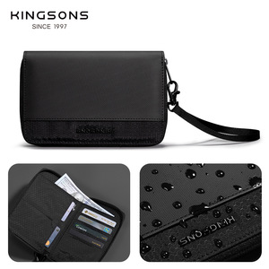 Kingsons Vertical Passport Holder Black Zipper Wallet Multi Card Storage Document Case Business Travel Use - Product Image 4
