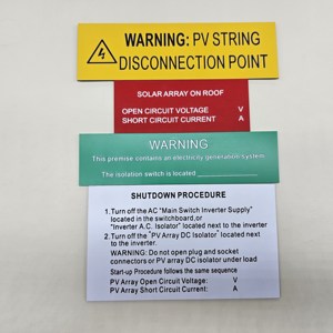 Durable Waterproof Adhesive Abs Warning Photovoltaic Label Sticker - Product Image 3