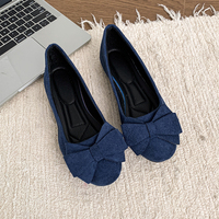 Ballerines légères à semelle souple grande taille printemps-automne pour femme, antidérapantes, avec nœud, à enfiler, tendance mode