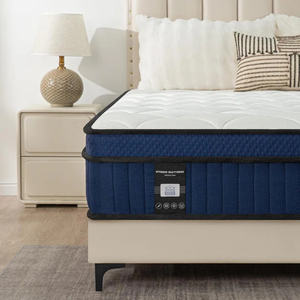 Best-seller Matelas hybride de luxe à ressorts ensachés bleu Euro Top 10 ans de garantie disponible <span class=keywords><strong>en</strong></span> tailles Twin/Full/Queen/King - Product Image 1
