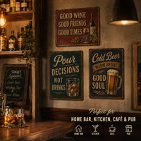 Affiches murales personnalisées pour garage, bar, style rétro vintage, bière, vin, cocktail, pub, en métal vieilli pour la décoration murale de la maison ou du café