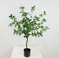 Plantes artificielles en pot vert, ficus banian, feuilles de ficus, arbre paysager, décoration d'intérieur