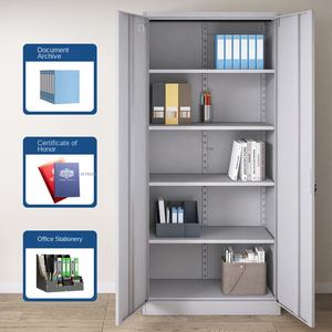 ארון תיוק משרדי מפלדה עם מגירות, דלת זכוכית חסינת אש, מנעול, עיצוב מודרני ופשוט, תוצרת סין, לאחסון בחדר פיננסי. - Product Image 3