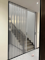 Porte pliante moderne en aluminium et acrylique transparente, barrière thermique, résistante aux griffes des animaux, légère et durable, garantie 5 ans