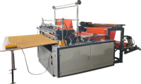 Machine de fabrication de sacs plats à fond soufflé, à moteur, haute vitesse, 600 mm, pour scellage à chaud et découpe à froid, fournie directement par l'usine