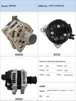 Alternateur pour Ford EcoSport 1.0 EcoBoost 13 M1JC 92Kv 125Ls 998Sm3 essence, référence CV6T-10300-GACar