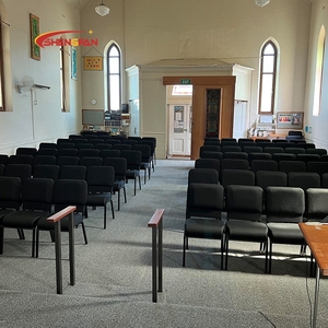 Nouveau design 21 pouces chaise d'église usine de métal de haute qualité église chrétienne Asiento de <span class=keywords><strong>la</strong></span> iglesia blanchisserie Honduras chaise pasteur - Product Image 4
