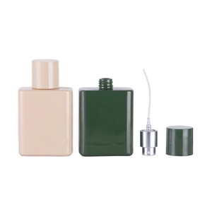 Botella de Perfume Portátil de Vidrio Plano de 50 ml con Pulverizador de Rosca y Bomba, Botellas Vacías con Bomba de Presión - Product Image 2