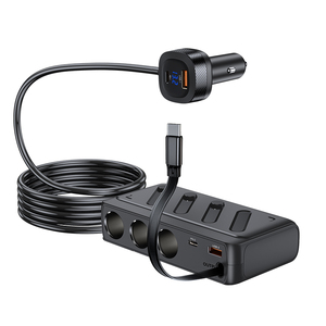 ที่ชาร์จในรถยนต์แบบไร้สาย แฮนด์ฟรี ชาร์จเร็ว อะแดปเตอร์ USB C พร้อมแท่นวางโทรศัพท์ ช่อง AUX ที่จุดบุหรี่ สำหรับ iPhone 17 16 - Product Image 1