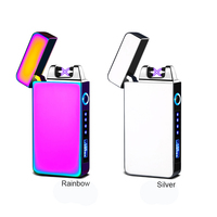 Briquet électrique plasma coupe-vent en métal, mini allume-feu pour bougies, cuisinières, camping, idéal pour les fumeurs et les cheminées, super cadeaux