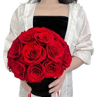 Rose éternelle faite à la main en forme de champignon, en bouquet, cadeau durable 3-5 ans, Saint-Valentin, Fête des Mères
