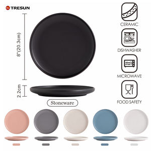 Assiette plate ronde en porcelaine de style nordique, finition mate blanc cassé, pour service de repas occidentaux, assiette à steak personnalisée en céramique pour hôtel - Product Image 5