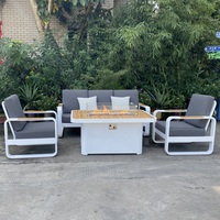 Foyer extérieur/Table de foyer rectangulaire au gaz propane de 52 pouces avec canapé/Ensembles de jardin
