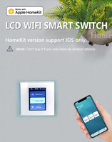 Interruptor de Luz Inteligente Táctil LCD de 1/2/3/4 Botones para Automatización del Hogar Inteligente Tuya, Compatible con Tuya Smart Life y Apple Homekit