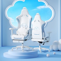 Chaise d'ordinateur de haute qualité grandes oreilles filles chaise de jeu jeu Autofull blanc cannelle chaise de jeu avec repose-pieds pour adulte