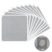 Ruban de réparation d'écran imperméable à une seule face en acrylique noir PE fibre de verre pour les déchirures et les trous des fenêtres et des portes, 10 patchs (10 cm x 10 cm)