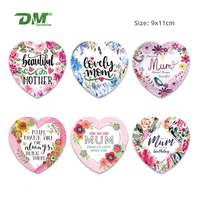 Sous-verres en céramique vierges en forme de cœur de fruit, personnalisables par sublimation, avec base en liège absorbante, pour bars, vente en gros