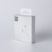Boîte d'emballage en papier personnalisée avec languette suspendue pour écouteurs et accessoires de téléphone
