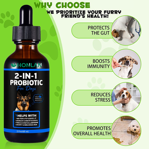 Gouttes Probiotiques Personnalisées pour Animaux de Compagnie – Marque Privée, Vente en Gros OEM – Favorise la Santé Digestive et l'Immunité des Chiens et des Chats - Product Image 2
