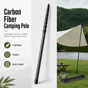 Poteau en fibre de carbone ultraléger 5-8 sections, système de verrouillage par torsion, robuste, portable, tige de support télescopique pour abri de bâche de camping - Product Image 1